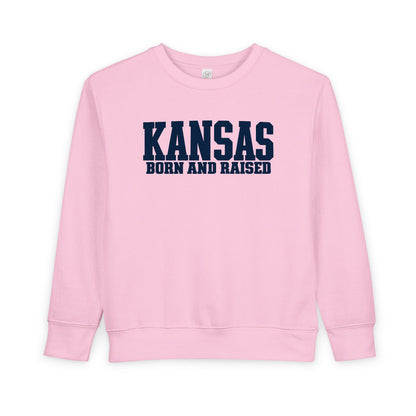 Kansas Born and Raised  Premium Streetwear Unisex Toddler Sweatshirt