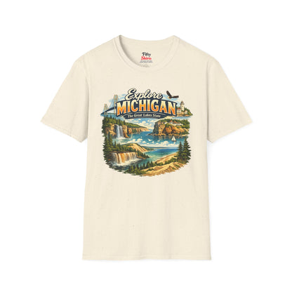 Explore Michigan Unisex Softstyle T Shirt State Pride Graphic Tee Collections FS03