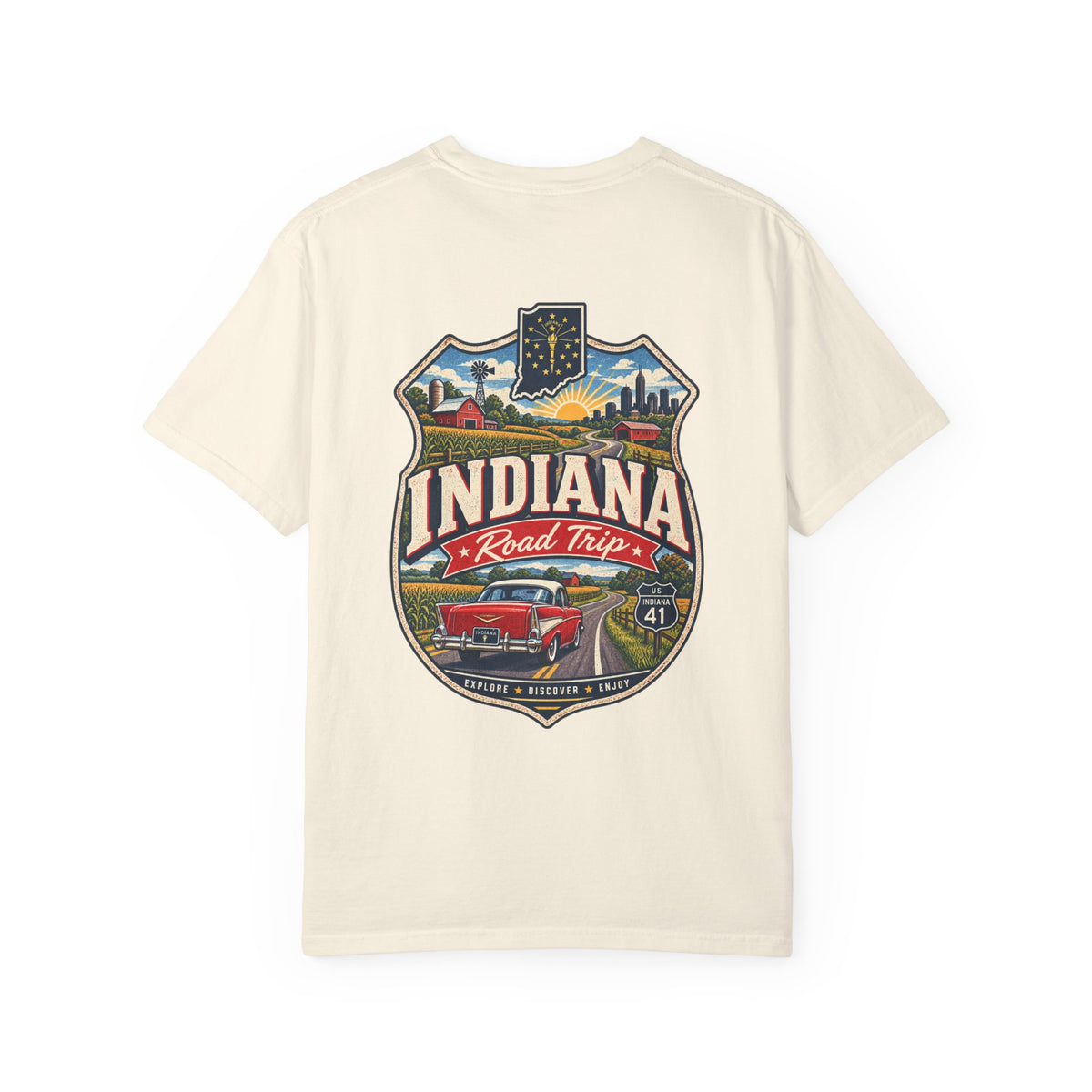 Indiana Road Trip Unisex Comfort Color 1717 Streetwear Graphic Tee