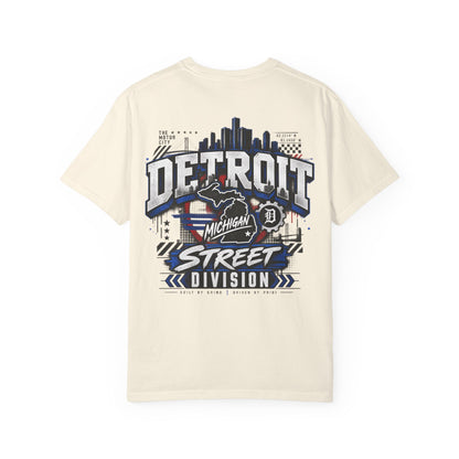 Michigan Detroit Street Division Unisex Comfort Color 1717 Streetwear Graphic Tee