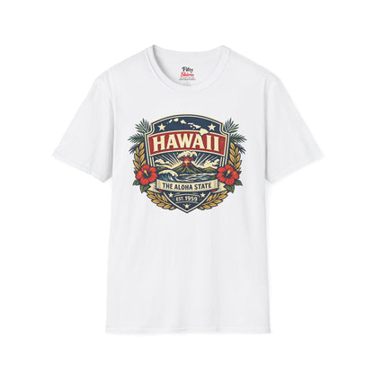 Hawaii Heritage Badge Unisex Softstyle T Shirt State Pride Graphic Tee Collections FS03