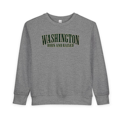 Washington Born and Raised Premium Heritage Unisex Toddler Sweatshirt