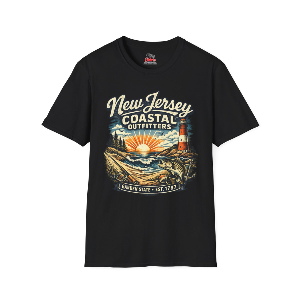 New Jersey Coastal Outfitters Unisex Softstyle T Shirt State Pride Graphic Tee Collections FS03