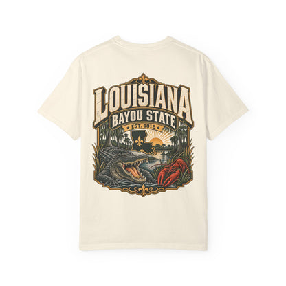 Louisiana Bayou Legacy Unisex Comfort Color 1717 Streetwear Graphic Tee