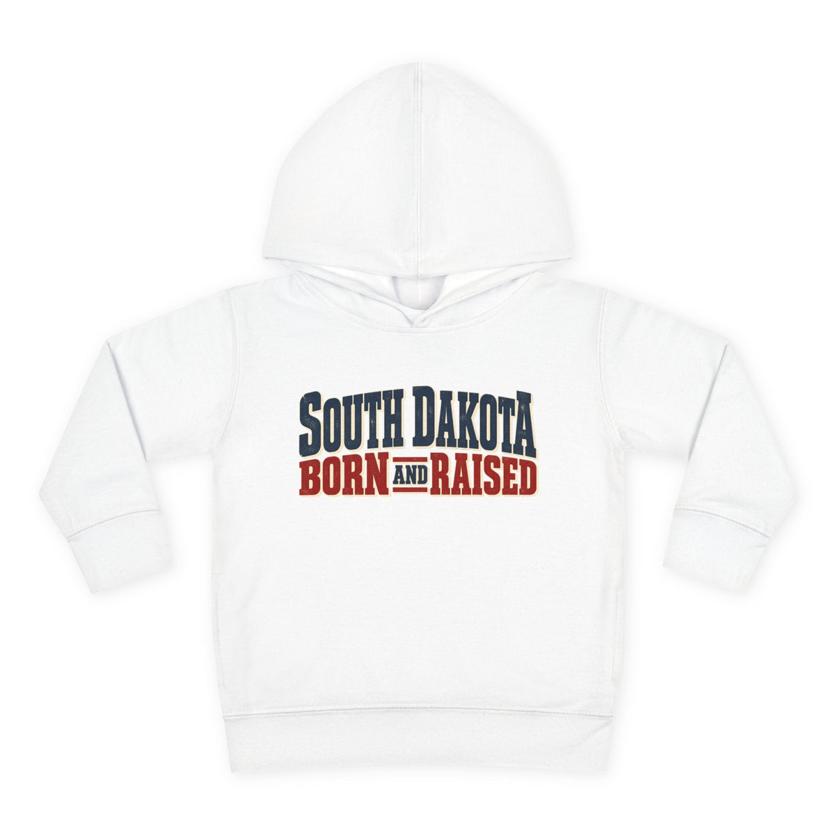 South Dakota Born and Raised Vintage Americana Unisex Toddler Pullover Fleece Hoodie