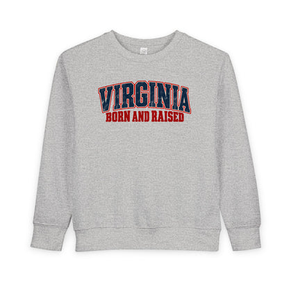 Virginia Born and Raised Vintage Workwear Unisex Toddler Sweatshirt