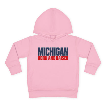 Michigan Born and Raised Modern Streetwear Unisex Toddler Pullover Fleece Hoodie