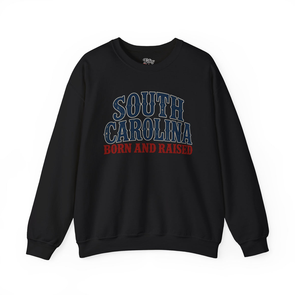 South Carolina Born and Raised Vintage Unisex Sweatshirt Graphic