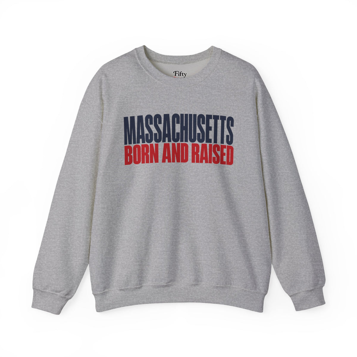 Massachusetts Born and Raised Modern Streetwear Unisex Sweatshirt Graphic