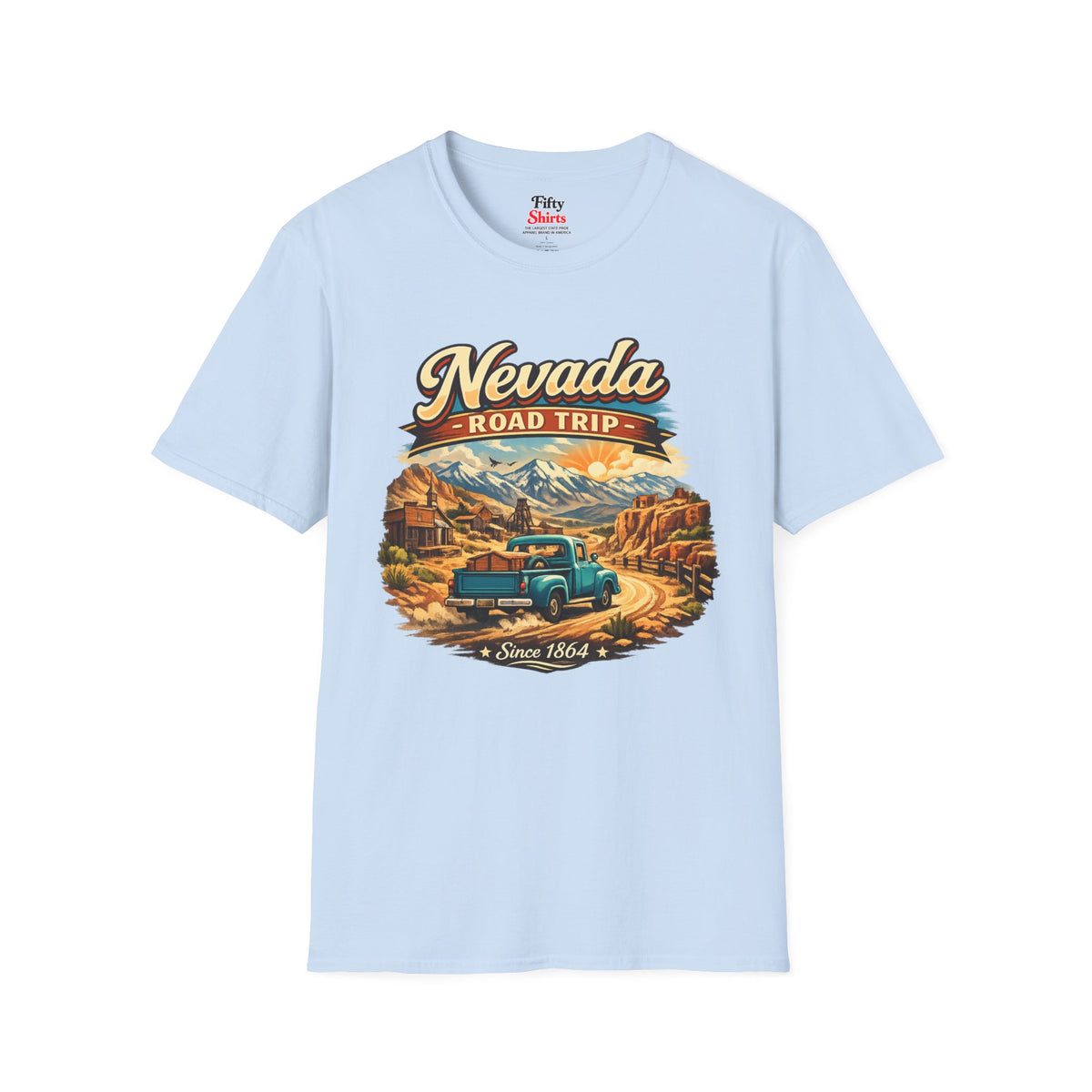 Nevada Road Trip Unisex Softstyle T Shirt State Pride Graphic Tee Collections FS03