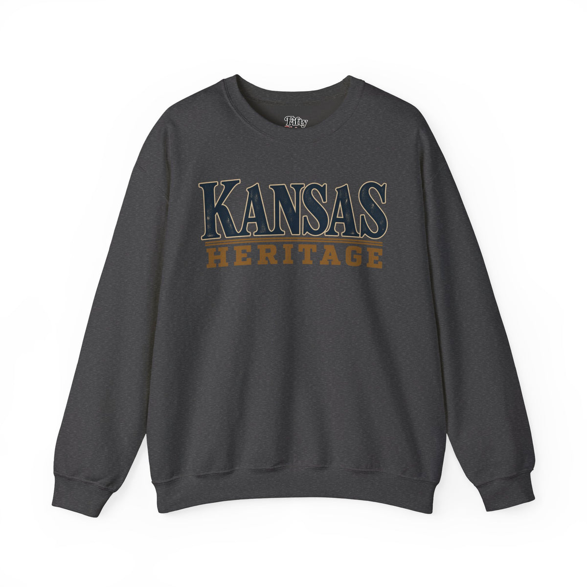 Kansas Heritage Unisex Crewneck Sweatshirt State Name Graphic