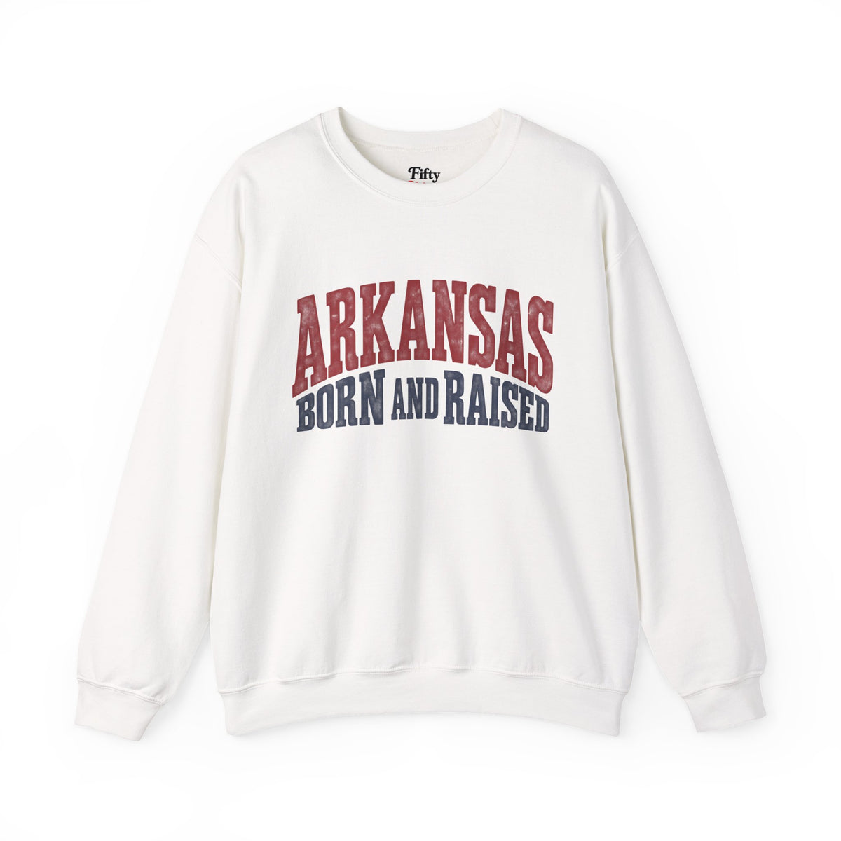 Arkansas Born and Raised Bold Vintage State Pride Unisex Sweatshirt Graphic