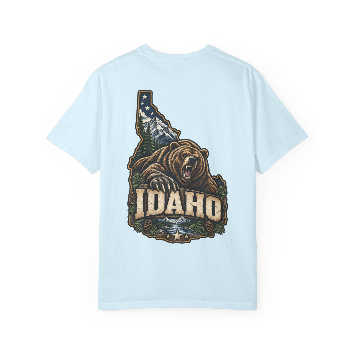 Idaho Bear Emblem Unisex Comfort Color 1717 Streetwear Graphic Tee