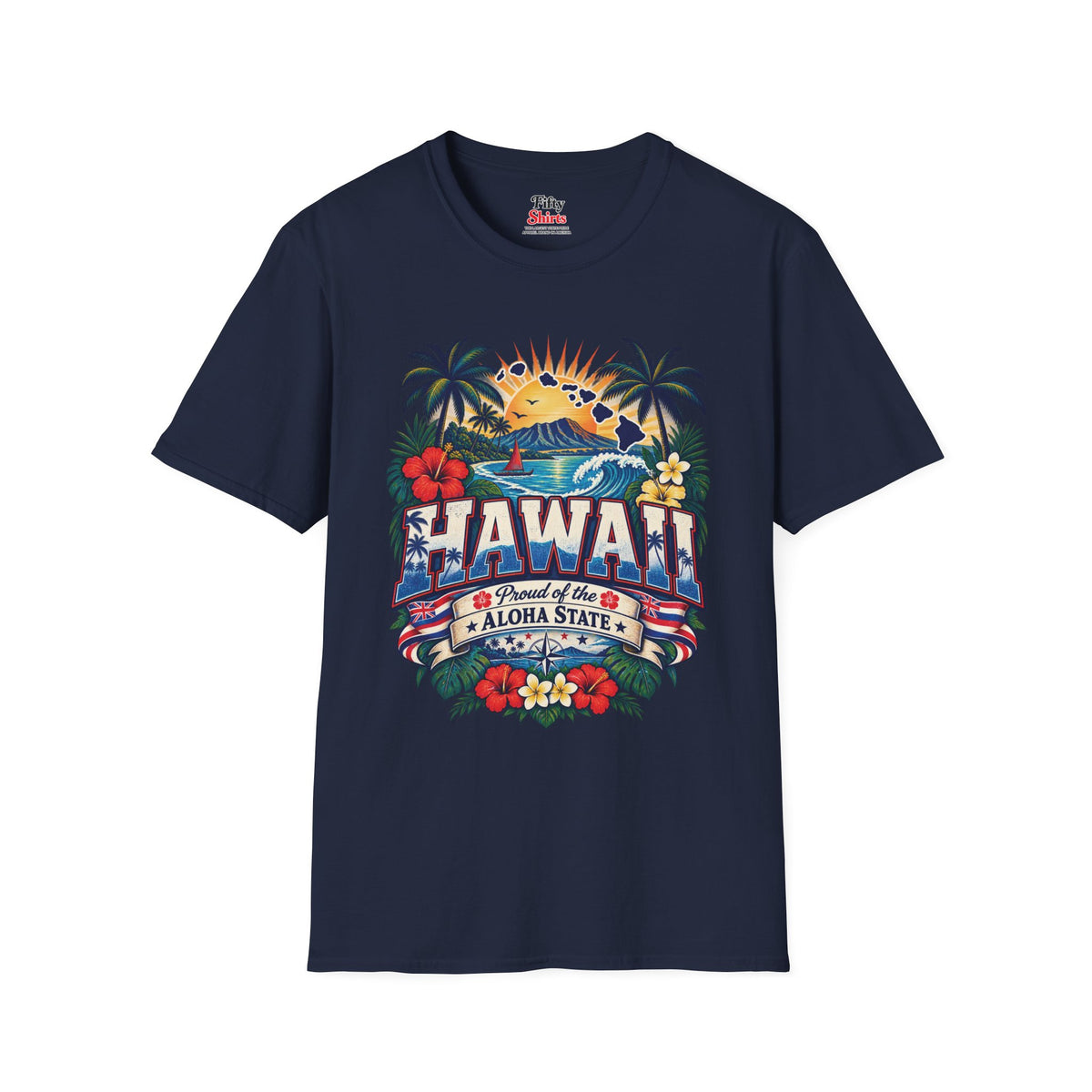 Hawaii State Pride Unisex Softstyle T Shirt State Pride Graphic Tee Collections FS03