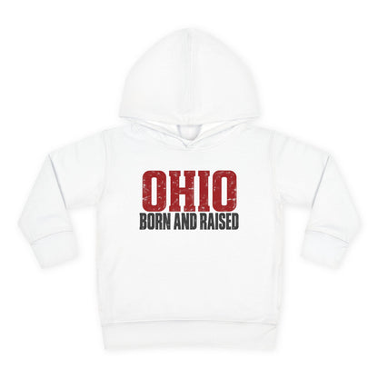 Ohio Born and Raised Minimal Heritage Unisex Toddler Pullover Fleece Hoodie