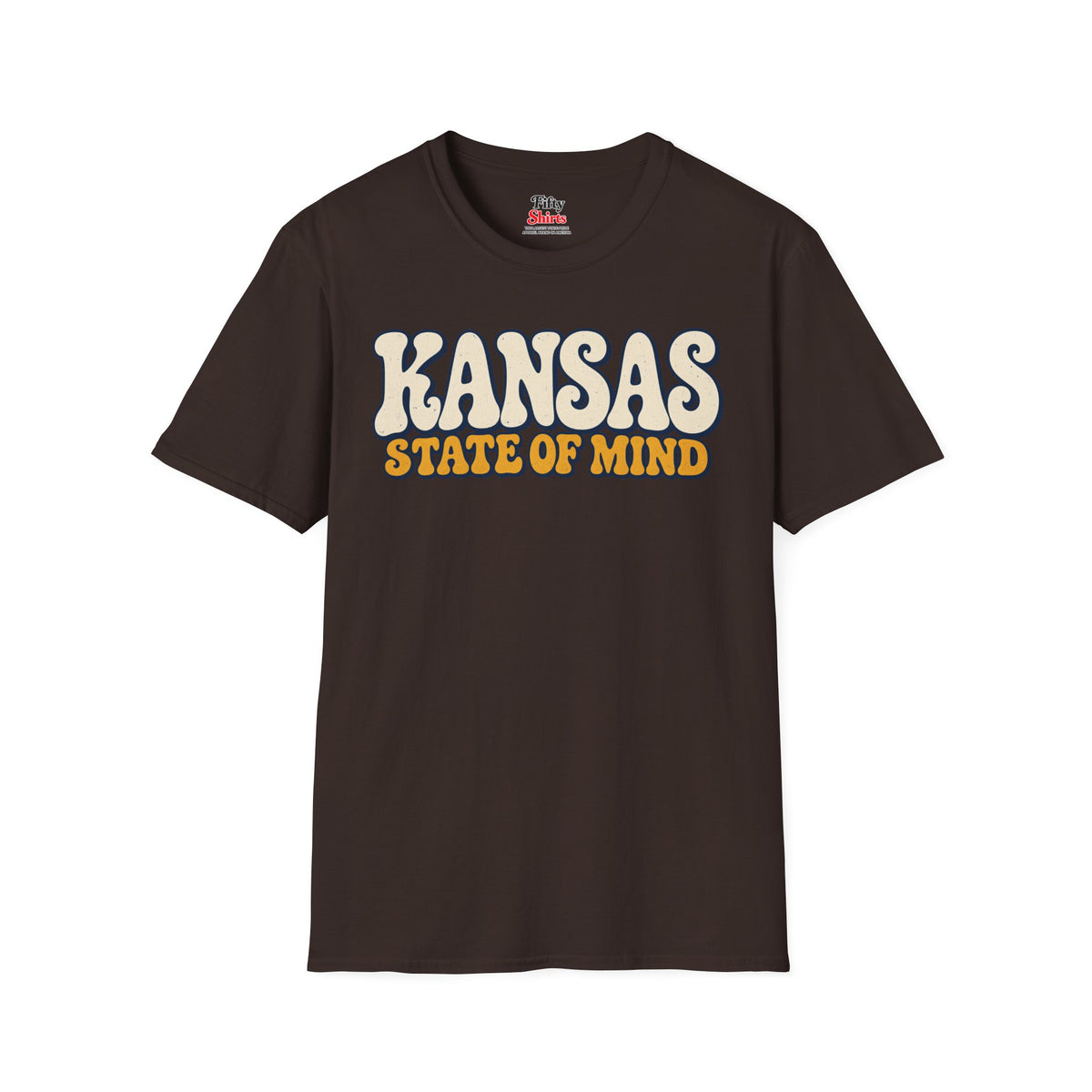 Kansas State of Mind Unisex Softstyle T Shirt State Name Graphic Tee