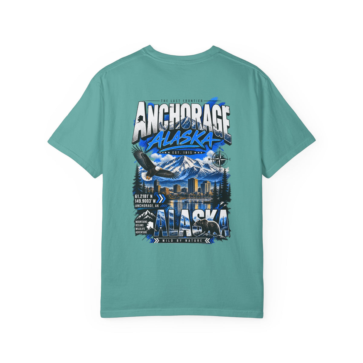 Anchorage Alaska Streetwear  Unisex Comfort Color 1717 Streetwear Graphic Tee