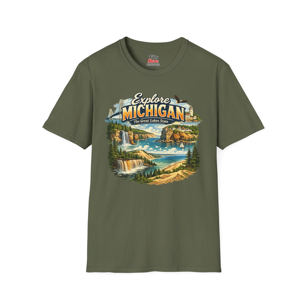 Explore Michigan Unisex Softstyle T Shirt State Pride Graphic Tee Collections FS03