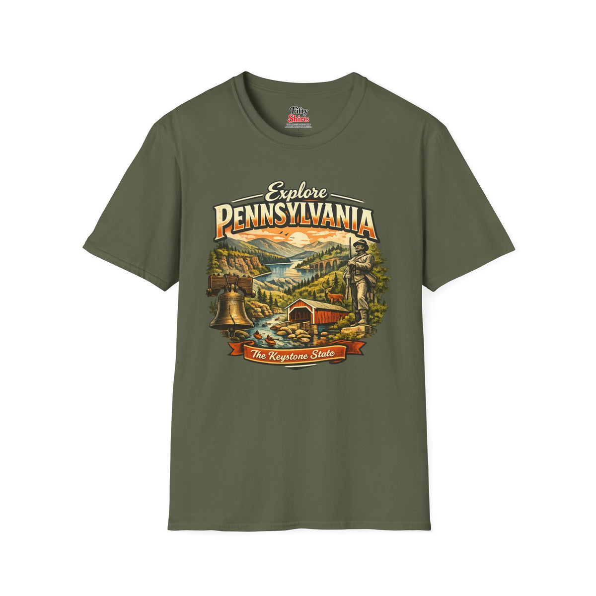 Explore Pennsylvania Unisex Softstyle T Shirt State Pride Graphic Tee Collections FS03