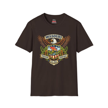 Missouri Americana Eagle Unisex Softstyle T Shirt State Pride Graphic Tee Collections FS03