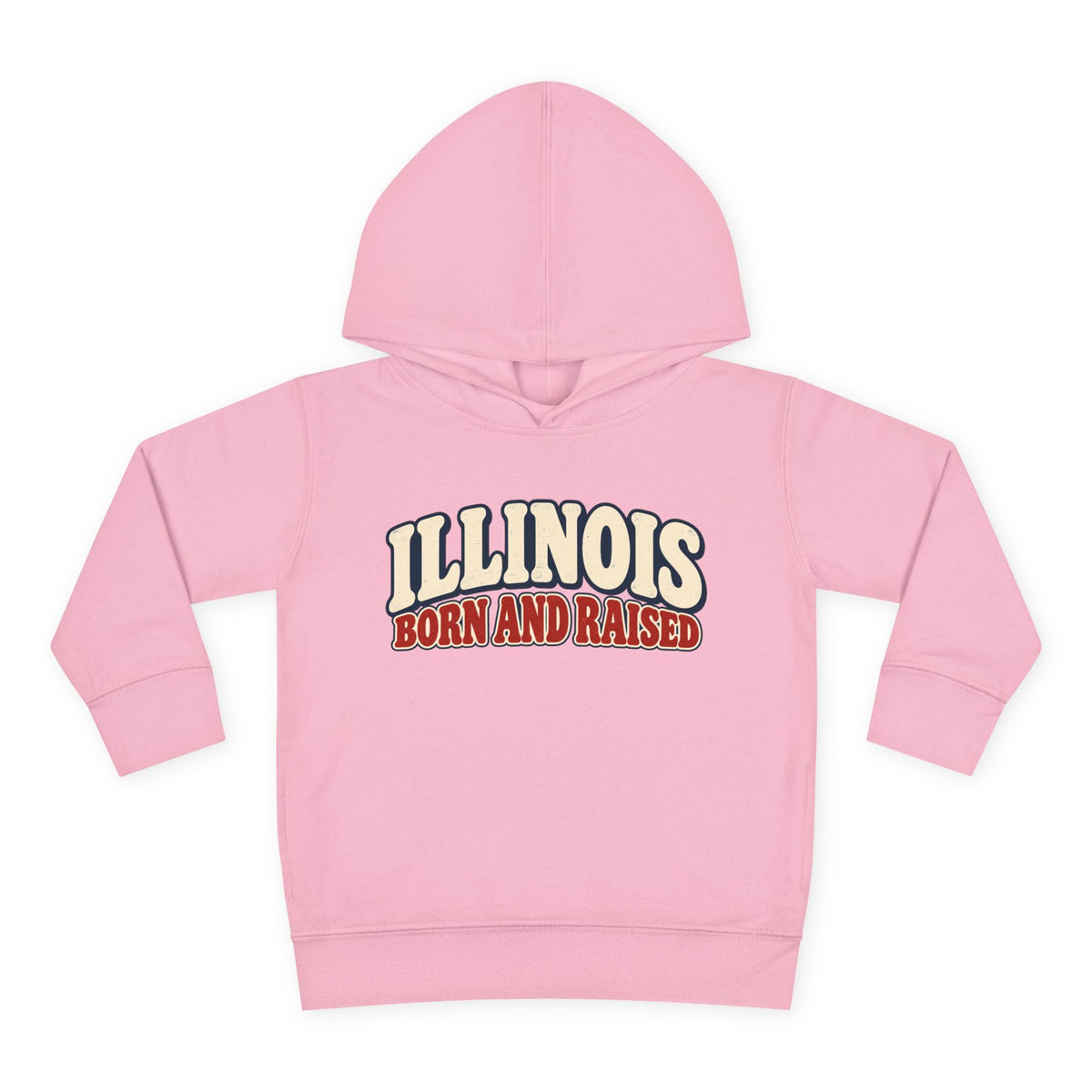 Illinois Born and Raised Retro 1970s Unisex Toddler Pullover Fleece Hoodie