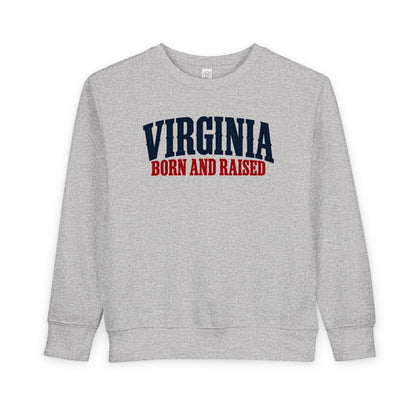 Virginia Born and Raised Premium Heritage Unisex Toddler Sweatshirt
