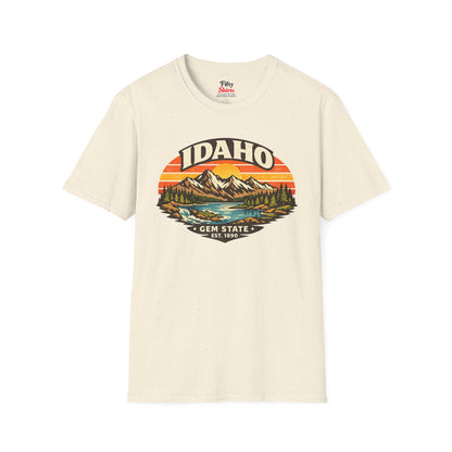 Idaho Mountain Sunset Unisex Softstyle T Shirt State Pride Graphic Tee Collections FS03