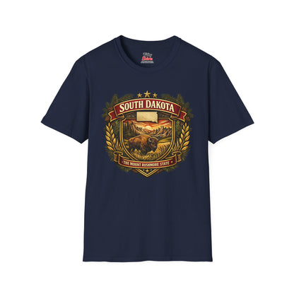 South Dakota Heritage Badge Unisex Softstyle T Shirt State Pride Graphic Tee Collections FS03