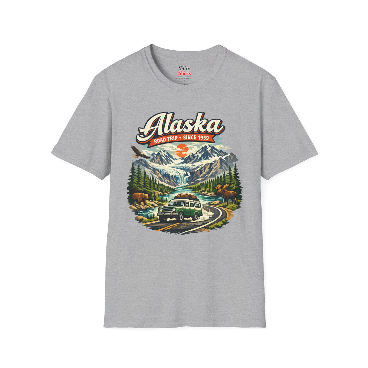 Alaska Wilderness Road Trip Unisex Softstyle T Shirt State Pride Graphic Tee Collections FS03