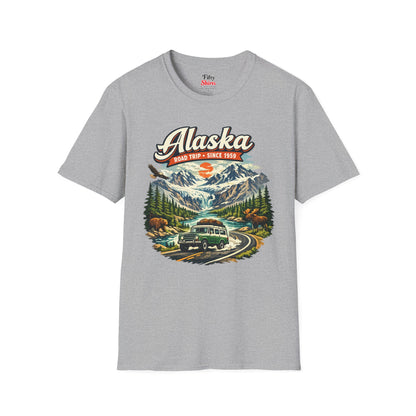 Alaska Wilderness Road Trip Unisex Softstyle T Shirt State Pride Graphic Tee Collections FS03
