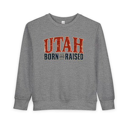 Utah Born and Raised Premium Heritage Unisex Toddler Sweatshirt
