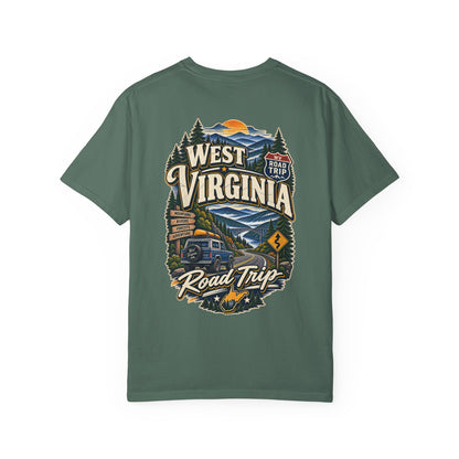 West Virginia Road Trip Unisex Comfort Color 1717 Streetwear Graphic Tee