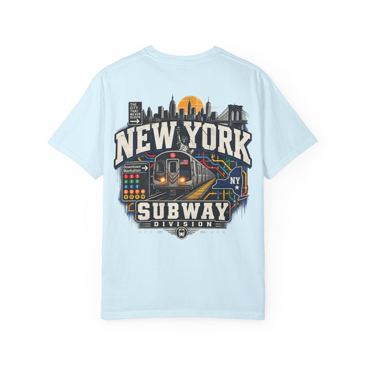New York Subway Division Unisex Comfort Color 1717 Streetwear Graphic Tee