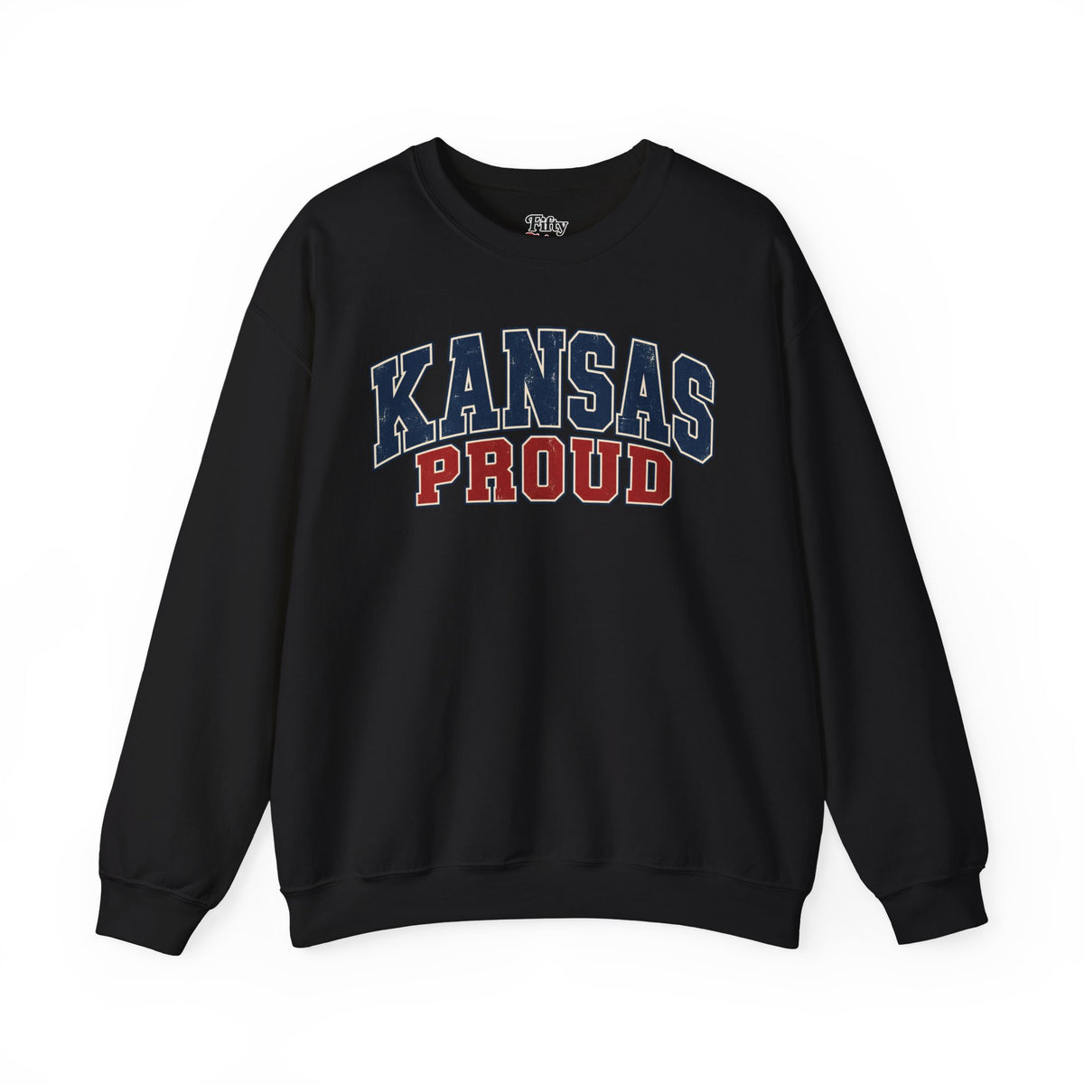 Kansas Proud Unisex Crewneck Sweatshirt State Name Graphic