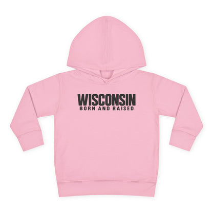 Wisconsin Born and Raised Minimal Modern Unisex Toddler Pullover Fleece Hoodie