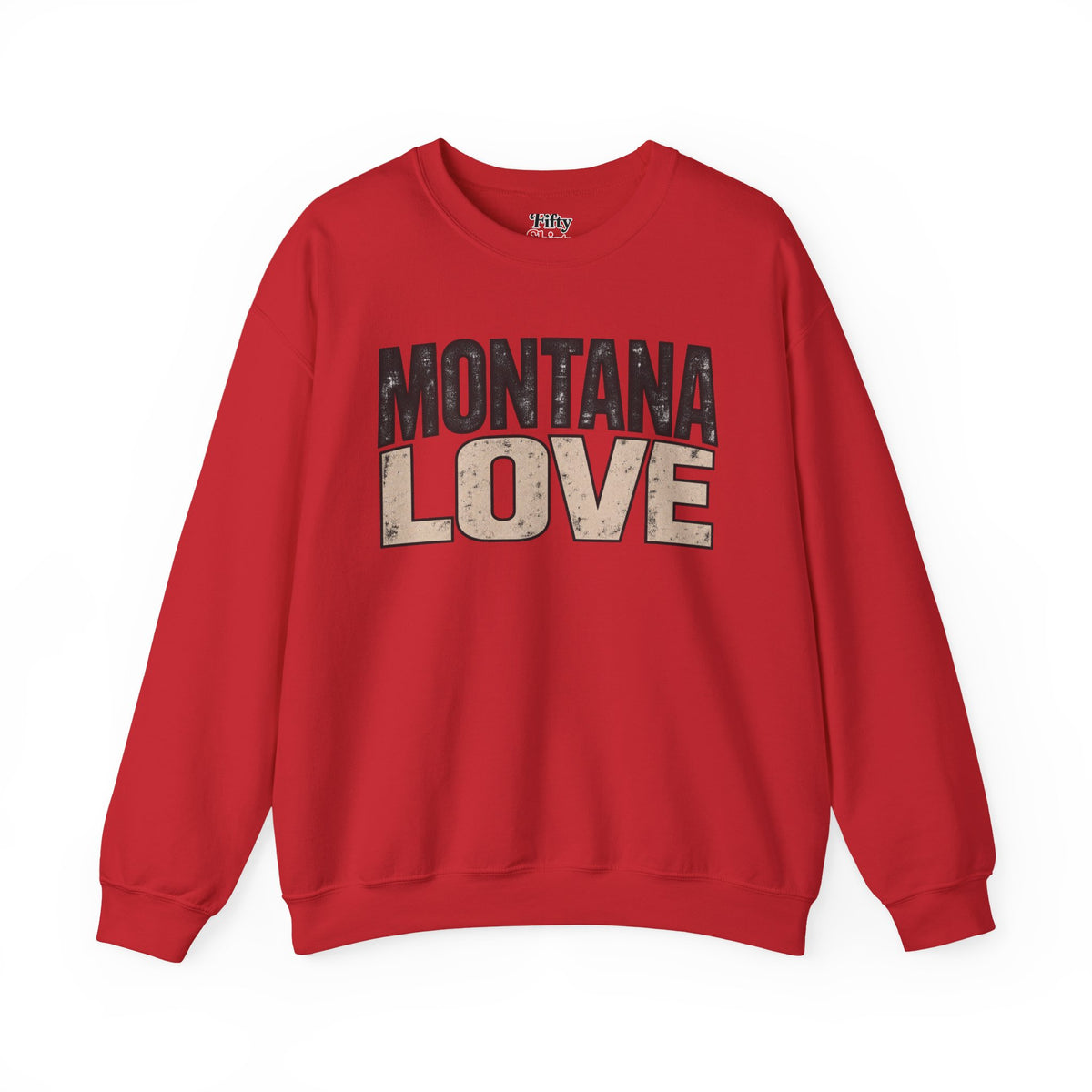 Montana Love Unisex Crewneck Sweatshirt State Name Graphic