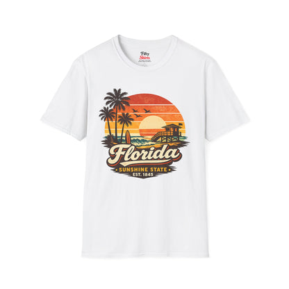 Florida Beach Sunset Unisex Softstyle T Shirt State Pride Graphic Tee Collections FS03