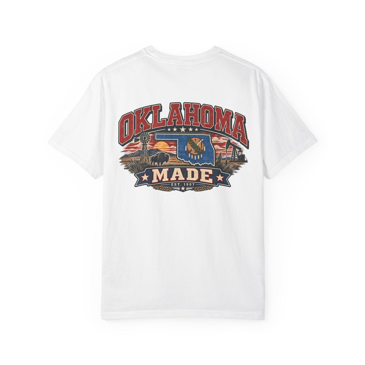 Oklahoma Made Unisex Comfort Color 1717 Streetwear Graphic Tee