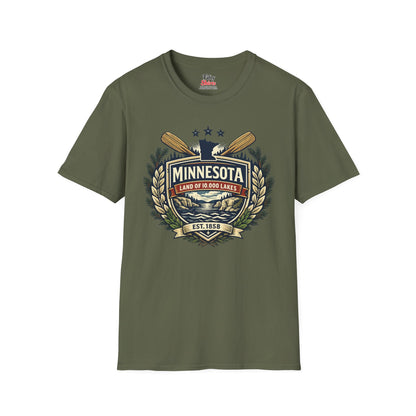 Minnesota Heritage Badge Unisex Softstyle T Shirt State Pride Graphic Tee Collections FS03