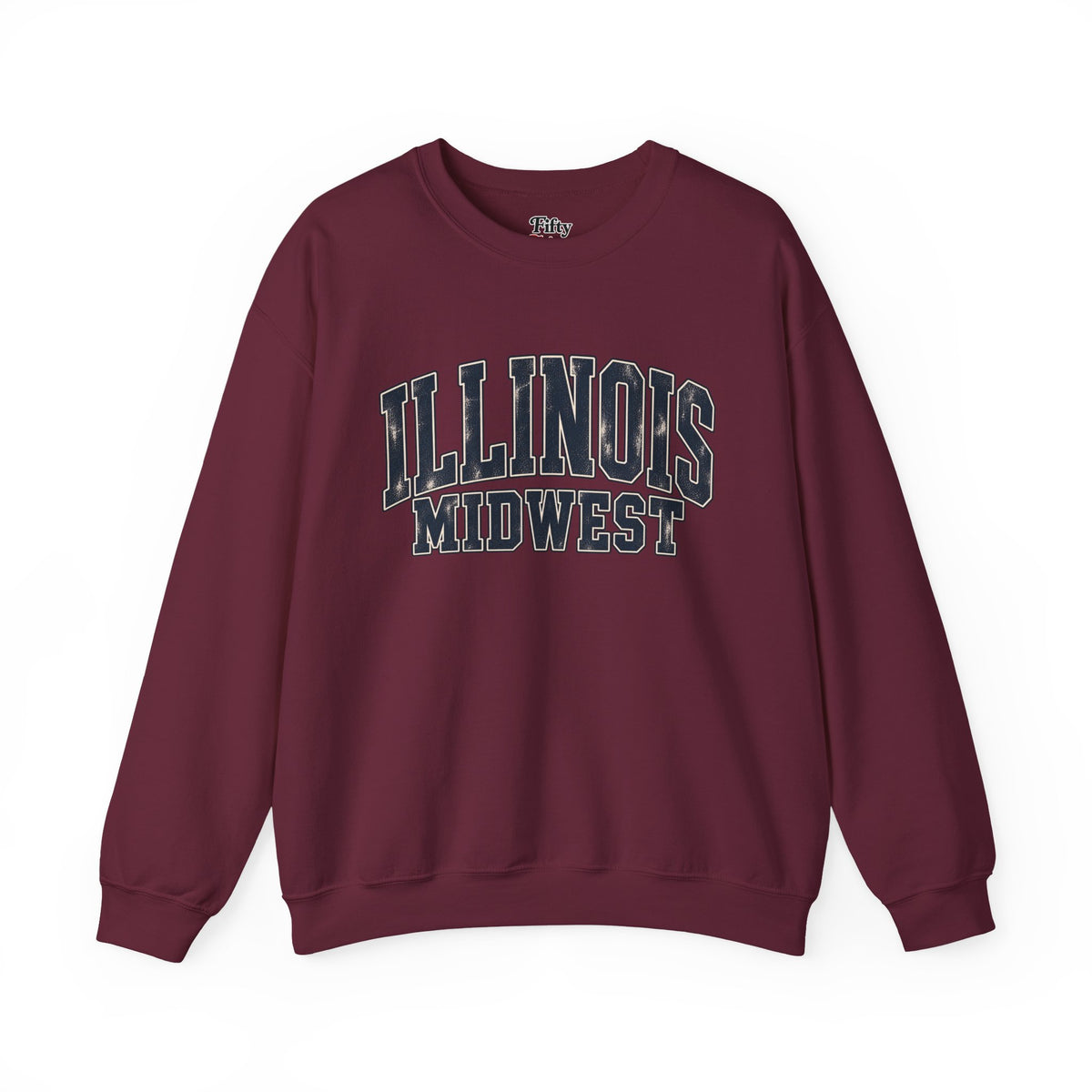 Illinois Midwest Unisex Crewneck Sweatshirt State Name Graphic