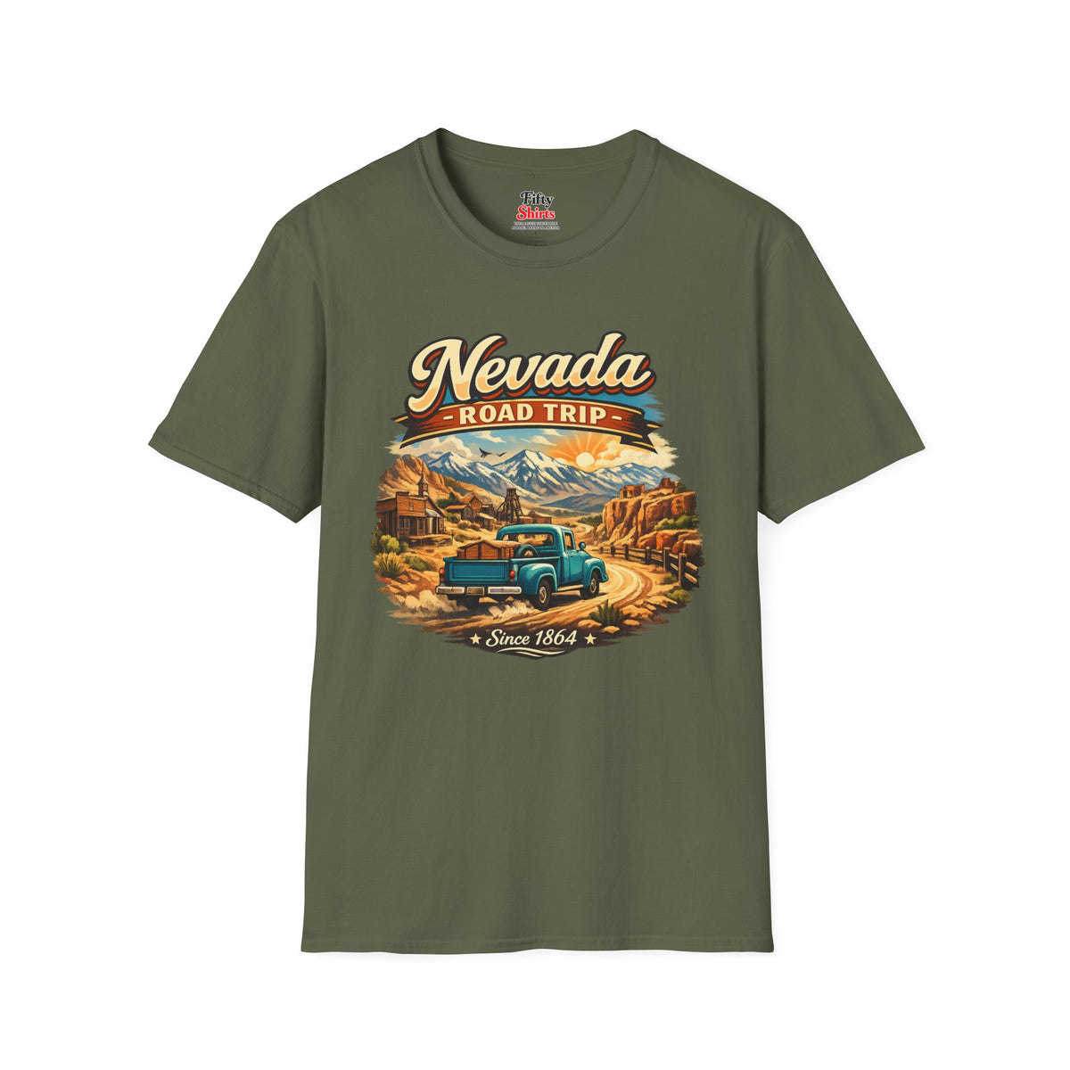Nevada Road Trip Unisex Softstyle T Shirt State Pride Graphic Tee Collections FS03