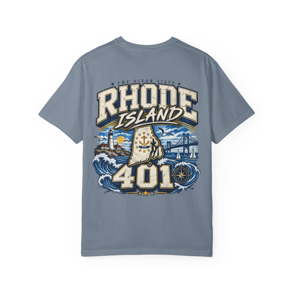 Rhode Island 401 Unisex Comfort Color 1717 Streetwear Graphic Tee
