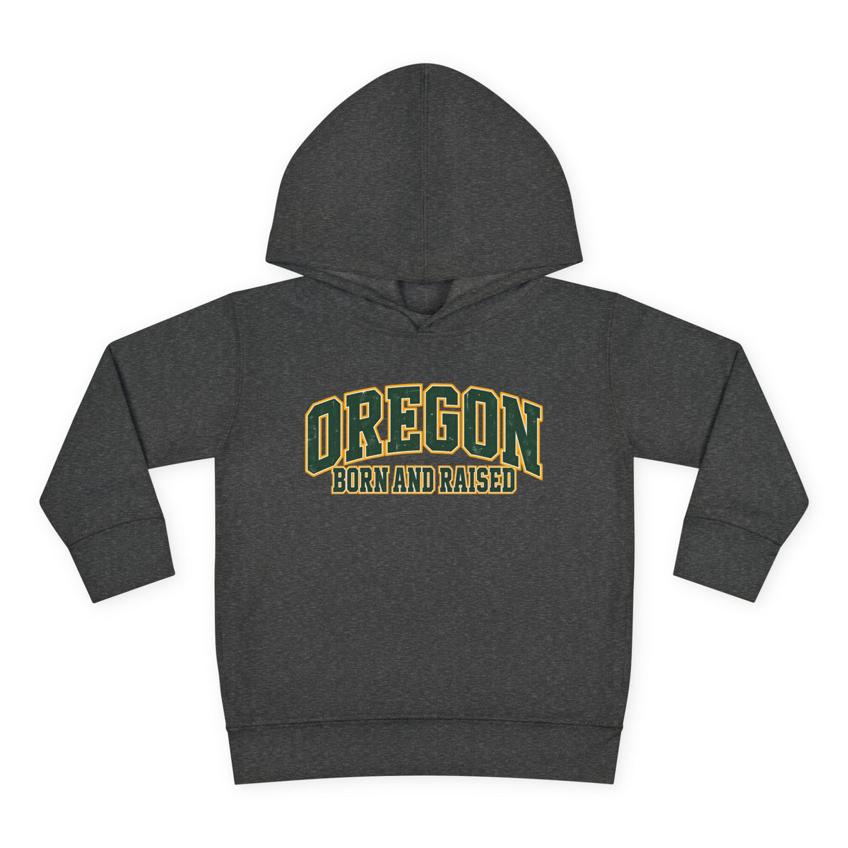 Oregon Born and Raised Old-School Athletic Unisex Toddler Pullover Fleece Hoodie