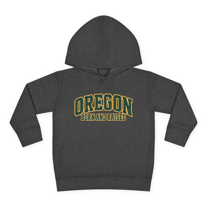 Oregon Born and Raised Old-School Athletic Unisex Toddler Pullover Fleece Hoodie