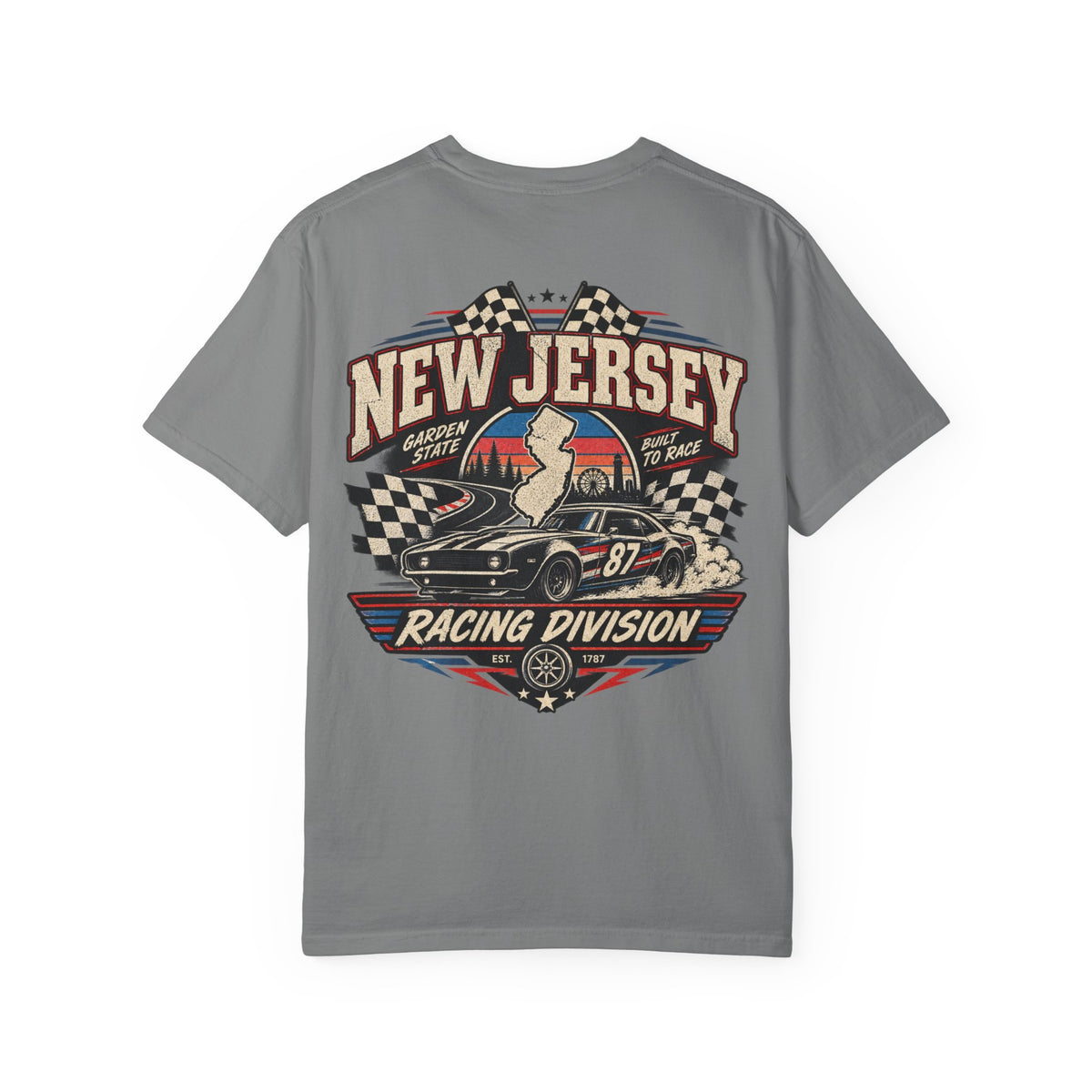 New Jersey Racing Division Unisex Comfort Color 1717 Streetwear Graphic Tee