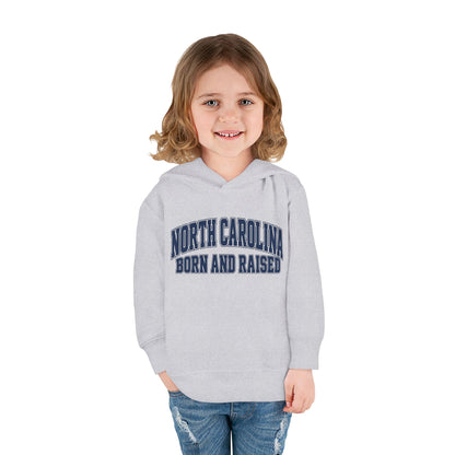 North Carolina Born and Raised Old-School Sportswear Unisex Toddler Pullover Fleece Hoodie