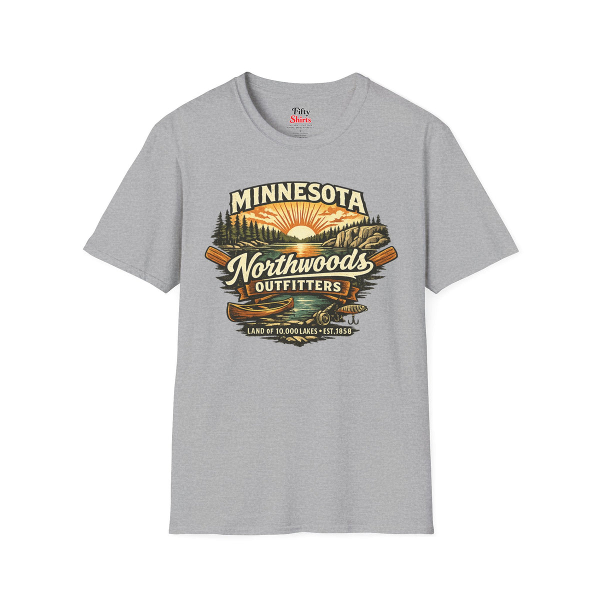 Minnesota Northwoods Outfitters Unisex Softstyle T Shirt State Pride Graphic Tee Collections FS03