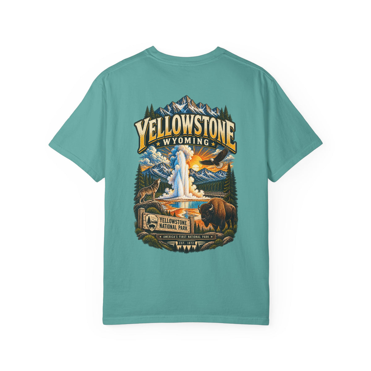 Yellowstone Wyoming Unisex Comfort Color 1717 Streetwear Graphic Tee