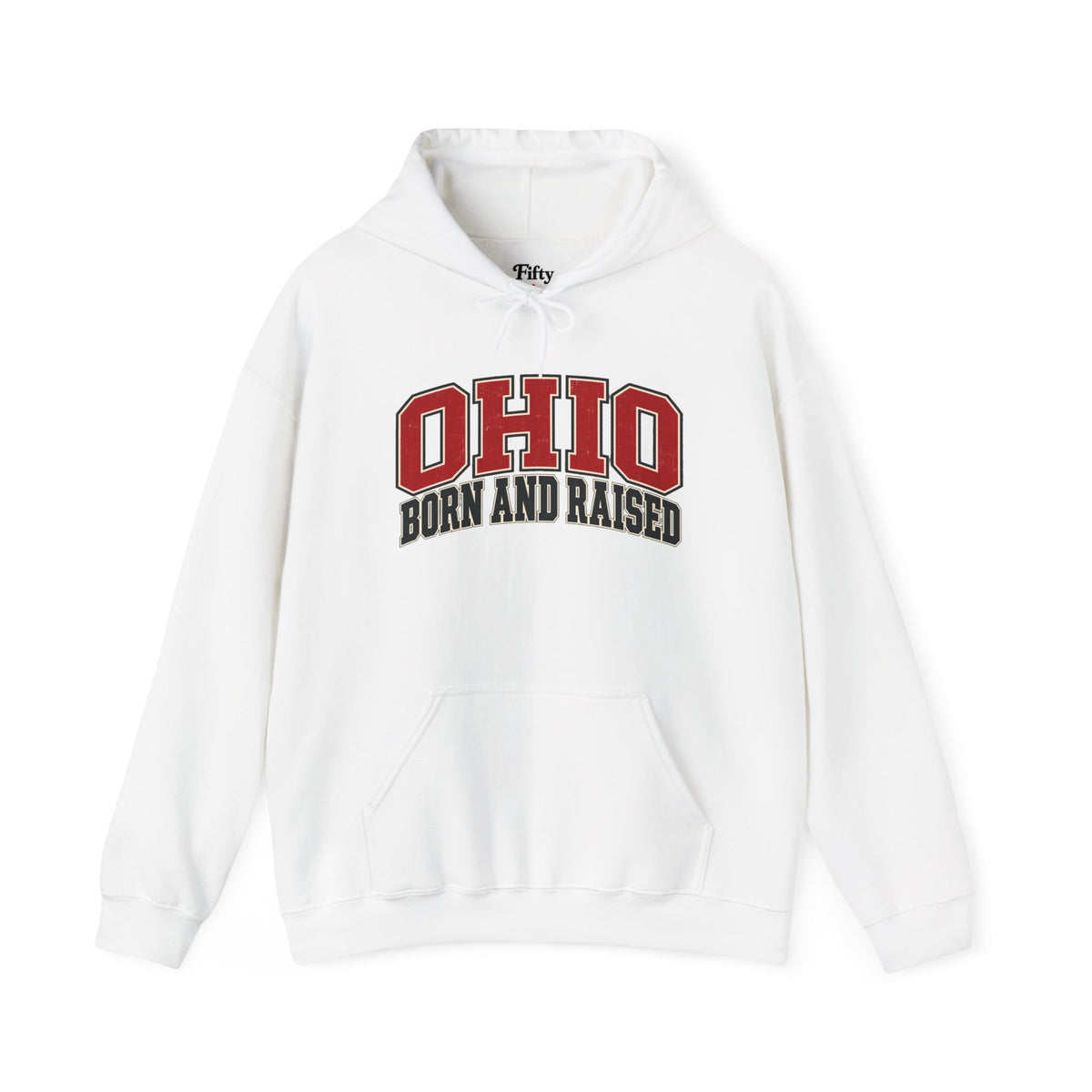 Ohio Born and Raised Old-School Athletic Unisex Hoodie Graphic