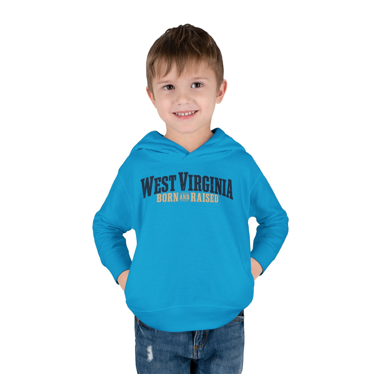 West Virginia Born and Raised Southern Heritage Unisex Toddler Pullover Fleece Hoodie